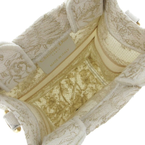 Dior Book Tote Mini Phone Bag Ivory Gold - Picture 6 of 14